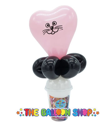 Picture of Cat Heart Face - Balloon Candy Cup