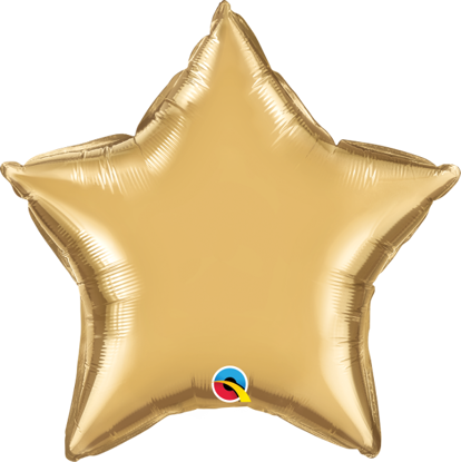 Picture of 20" Chrome Gold Star  (helium-filled)