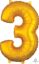 Picture of 26'' Gold Number 3 - Foil Balloon (helium-filled)