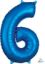 Picture of 26''Blue  Number 6 - Foil Balloon (helium-filled)