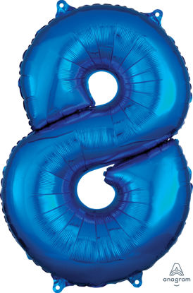Picture of 26''Blue  Number 8 - Foil Balloon (helium-filled)