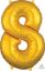 Picture of 26'' Gold Number 8 - Foil Balloon (helium-filled)