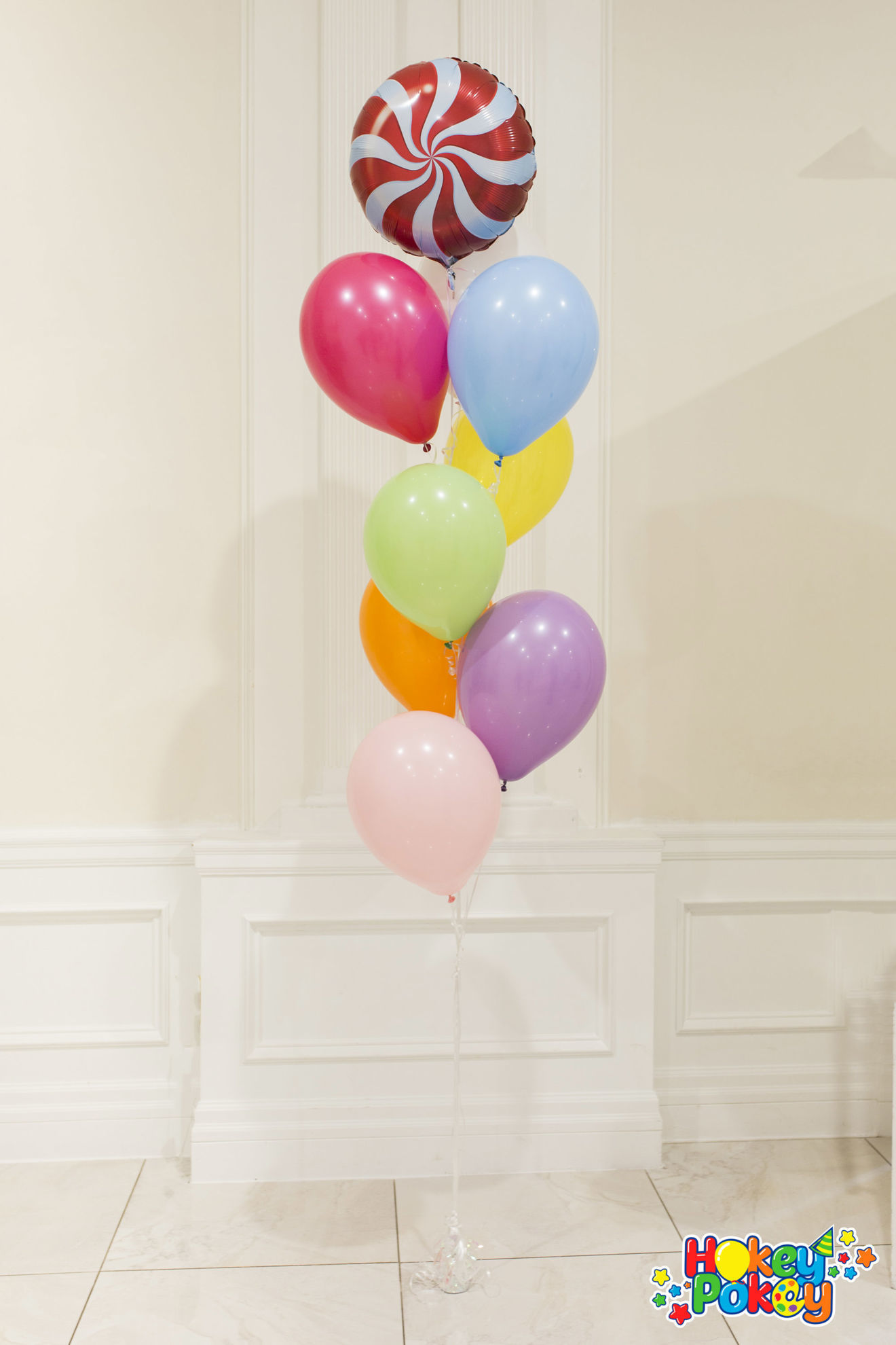 Picture of 11 Inch Helium Balloon Bouquet of 7 (Cascaded)