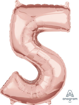 Picture of 26'' Rose Gold Number 5 - Foil Balloon (helium-filled)