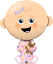 Picture of 38" Baby Girl ( Light Skin Tone ) Foil Balloon  (helium-filled)