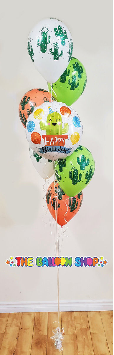 Picture of Birthday Party Cactus Balloon Bouquet of 7