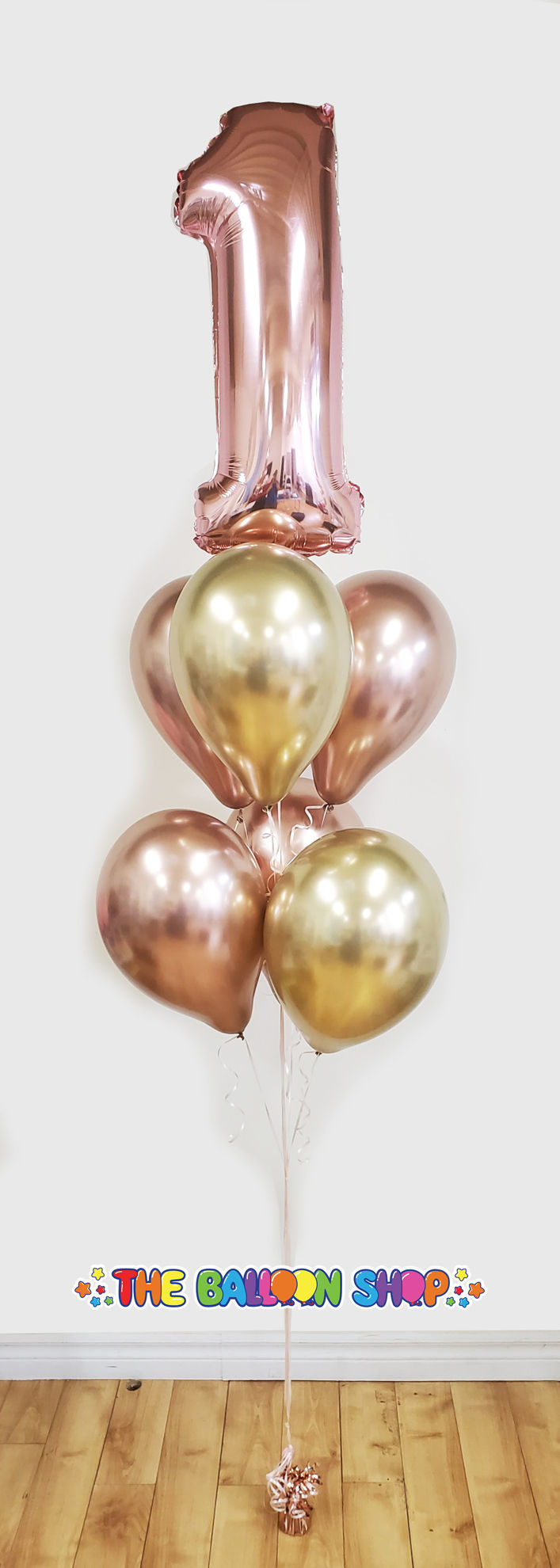 Picture of 26'' Rose Gold Number 1 - Foil Balloon (helium-filled)
