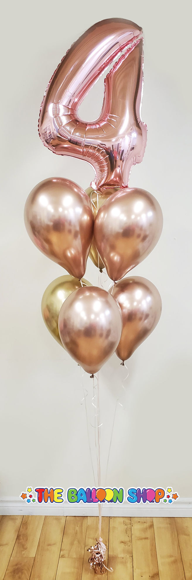 Picture of 26'' Rose Gold Number 4 - Foil Balloon (helium-filled)