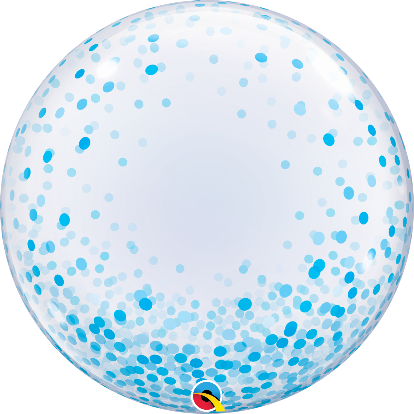 Picture of 24" Deco Bubble - Blue Confetti Dots  (helium-filled)