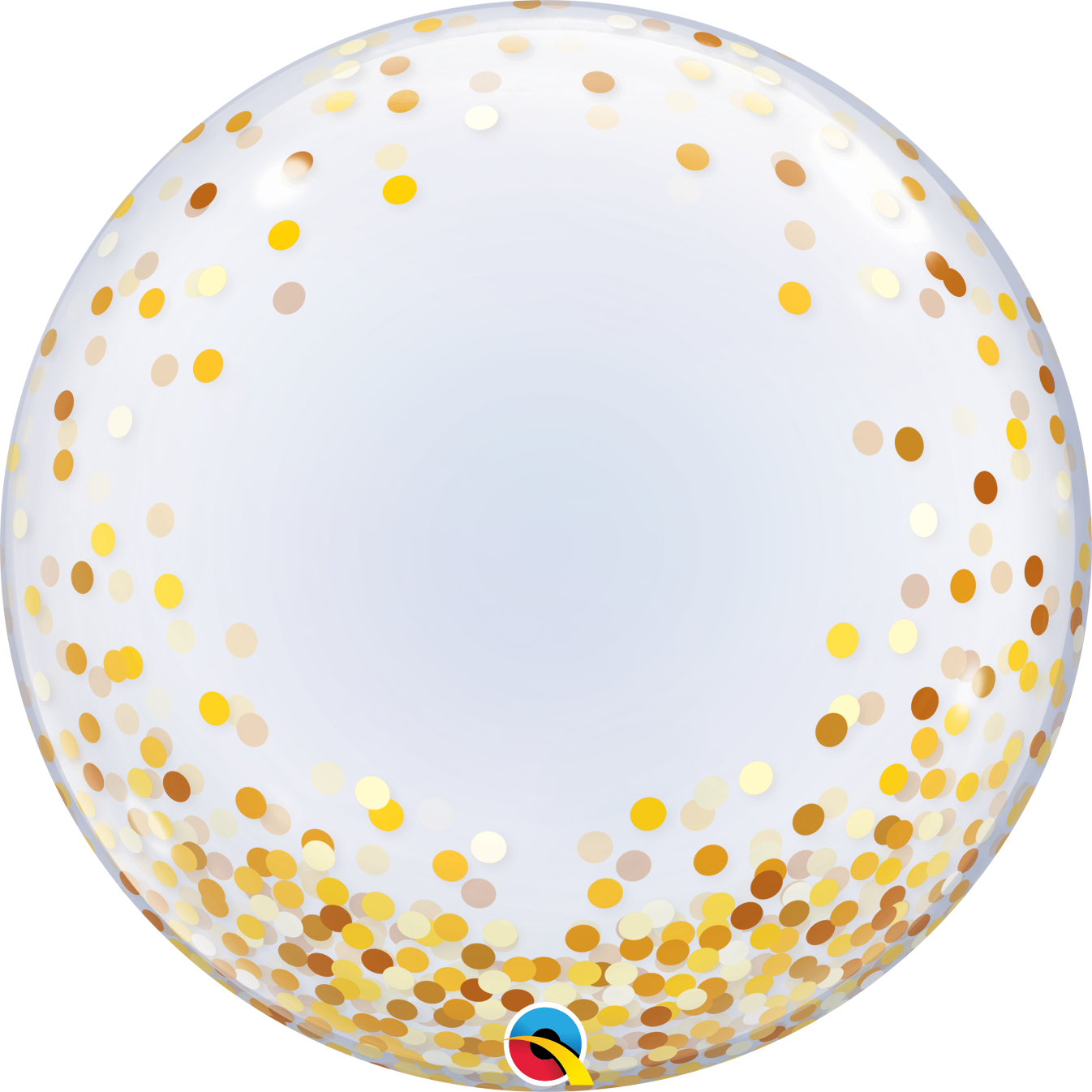 Picture of 24" Deco Bubble - Gold Confetti Dots  (helium-filled)