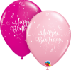 Picture of 11'' Birthday Shining Star Pink Balloon Bouquet  with Clear Topper