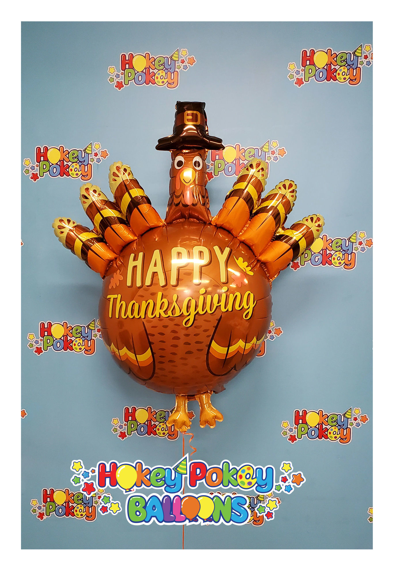 Picture of 38" Thanksgiving Pilgrim Turkey Foil Balloon  (helium-filled)