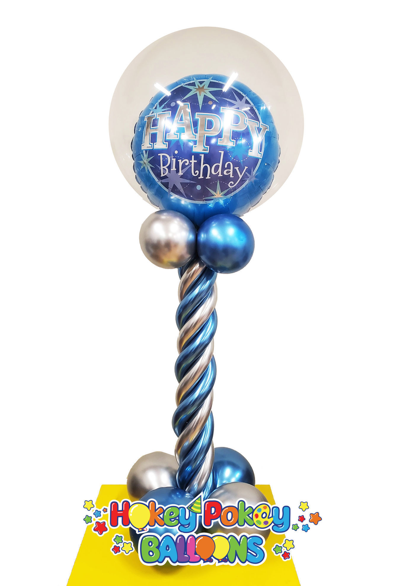 Picture of Happy Birthday Topiary -  Balloon Centerpiece  (air inflated)