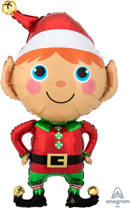 Picture of 35" Happy Christmas Elf Foil Balloon (helium-filled)