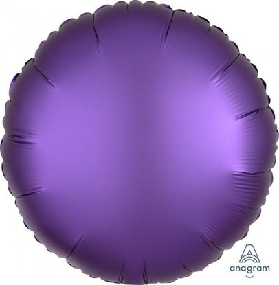 Picture of 18" Satin Luxe Purple Royale Circle Foil Balloon  (helium-filled)