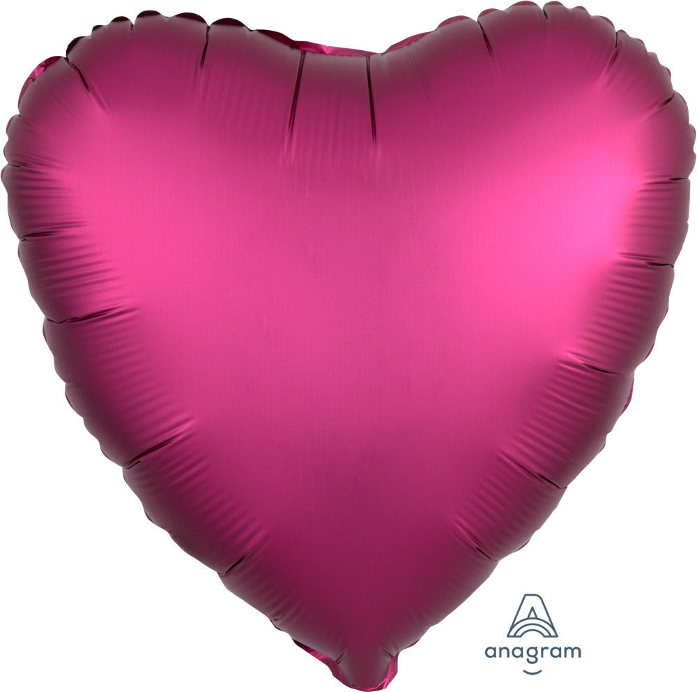Picture of 18" Satin Luxe Pomegranate Heart Foil Balloon (helium-filled)
