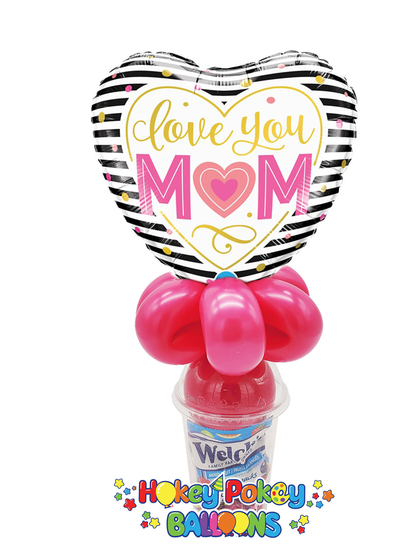 Picture of Love You M(Heart)M Stripes Heart  - Balloon Candy Cup