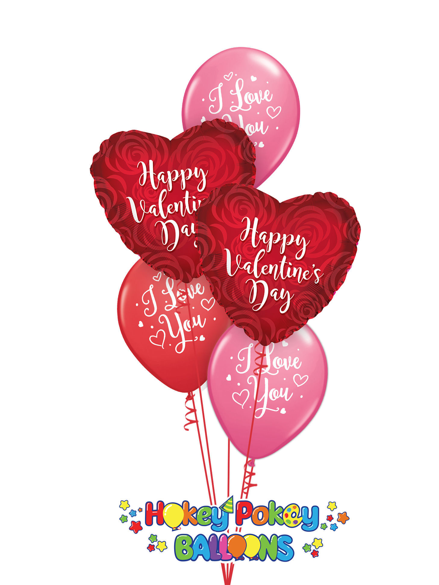 Picture of I love You! Valentine's Balloon Bouquet of 5