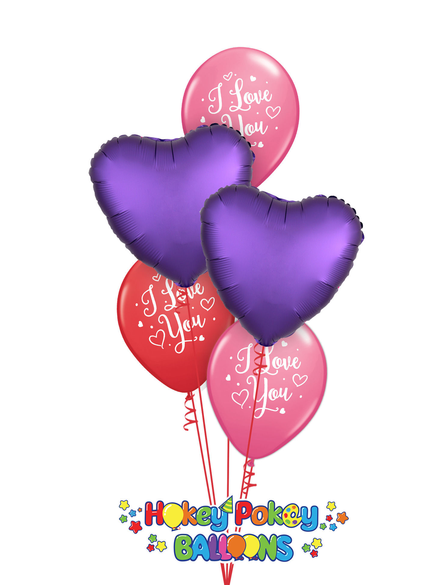 Picture of I love You! Valentine's Balloon Bouquet of 5