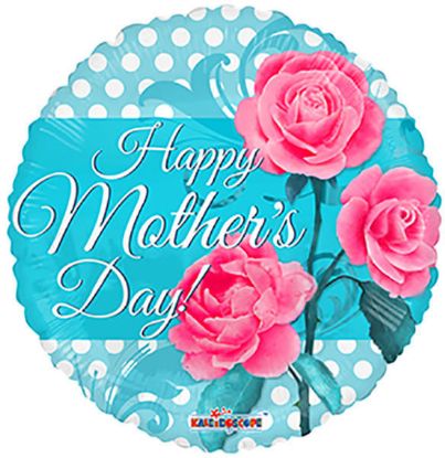 Picture of 18" Happy Mother's Day 3 Roses  - Foil Balloon  (helium-filled)