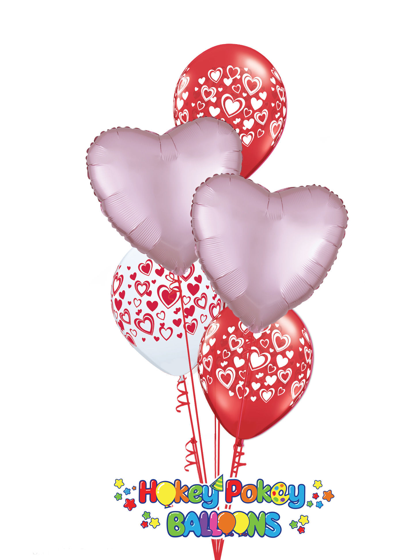 Picture of Double Hearts - Mother's Day Balloon Bouquet of 5