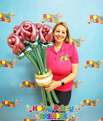 Picture of Chrome Rose Buds Balloon Bouquet (up to 21 flowers)