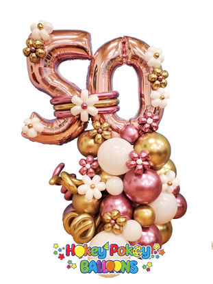 Picture of Balloon Number Arrangement with flowers