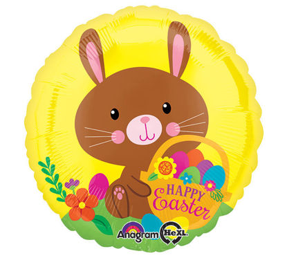 Picture of 18" Happy Easter Chocolate Bunny - Foil Balloon  (helium-filled)