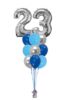 Picture of 11 Inch Helium Balloon Bouquet of 9  with 2 foil Numbers