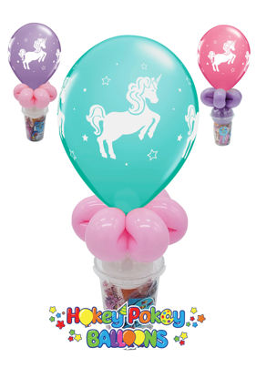 Picture of 11" Whimsical Unicorn - Balloon Candy Cup
