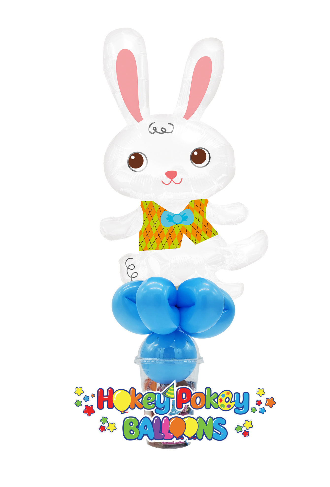 Picture of Easter Bunny with Vest - Balloon Candy Cup