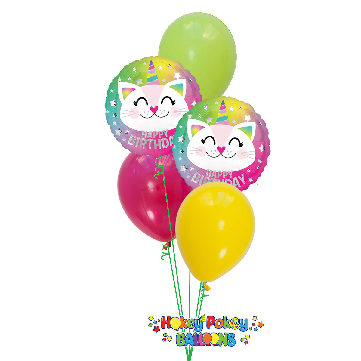 Picture of Birthday Caticorn Balloon Bouquet of 5
