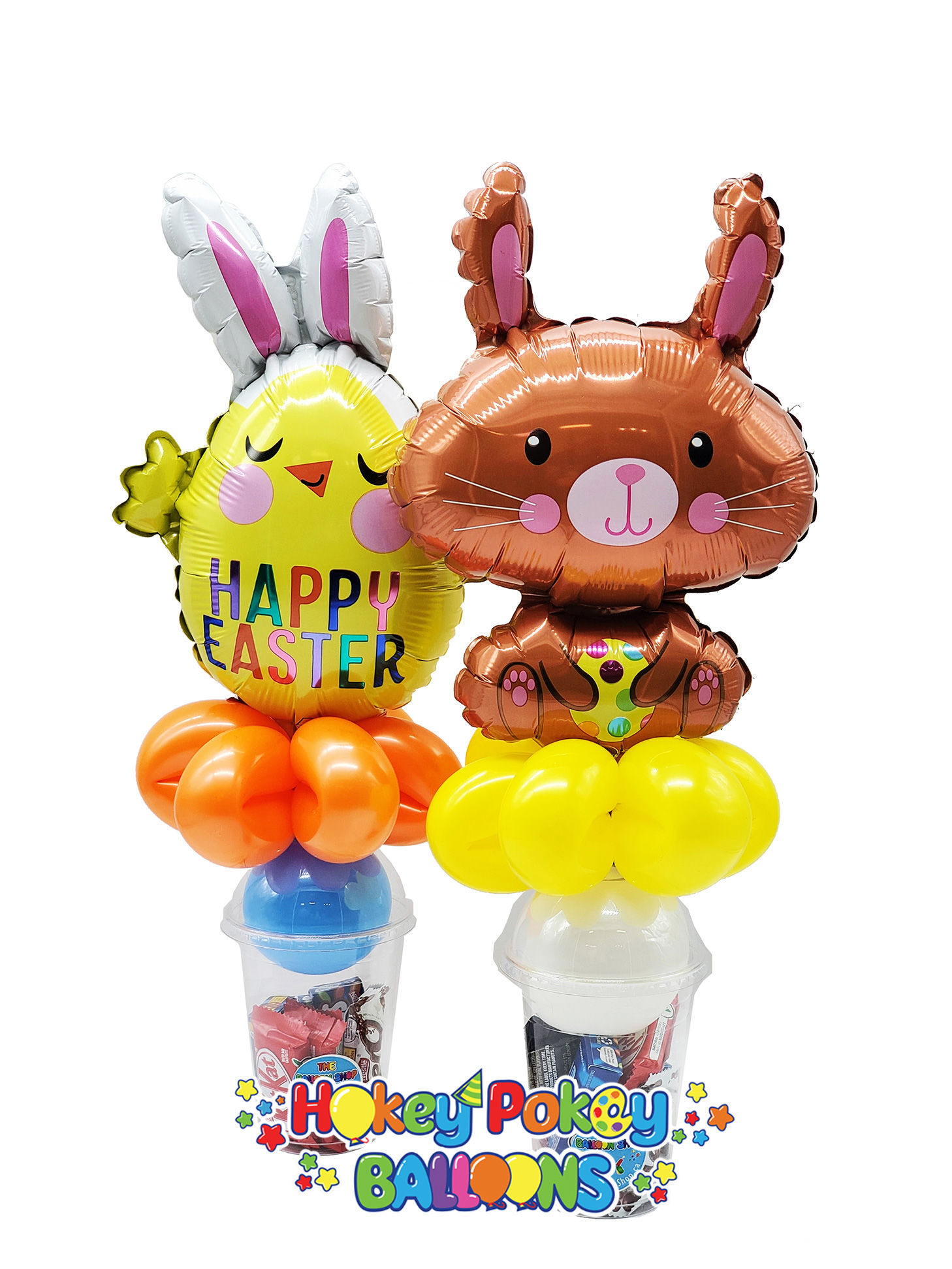 Picture of Easter Bunny with Yellow Egg - Balloon Candy Cup