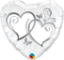 Picture of 18" Entwined Hearts Silver Foil Balloon  (helium-filled)