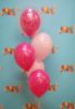 Picture of 11'' Birthday Shining Star Pink Balloon Bouquet  with Clear Topper