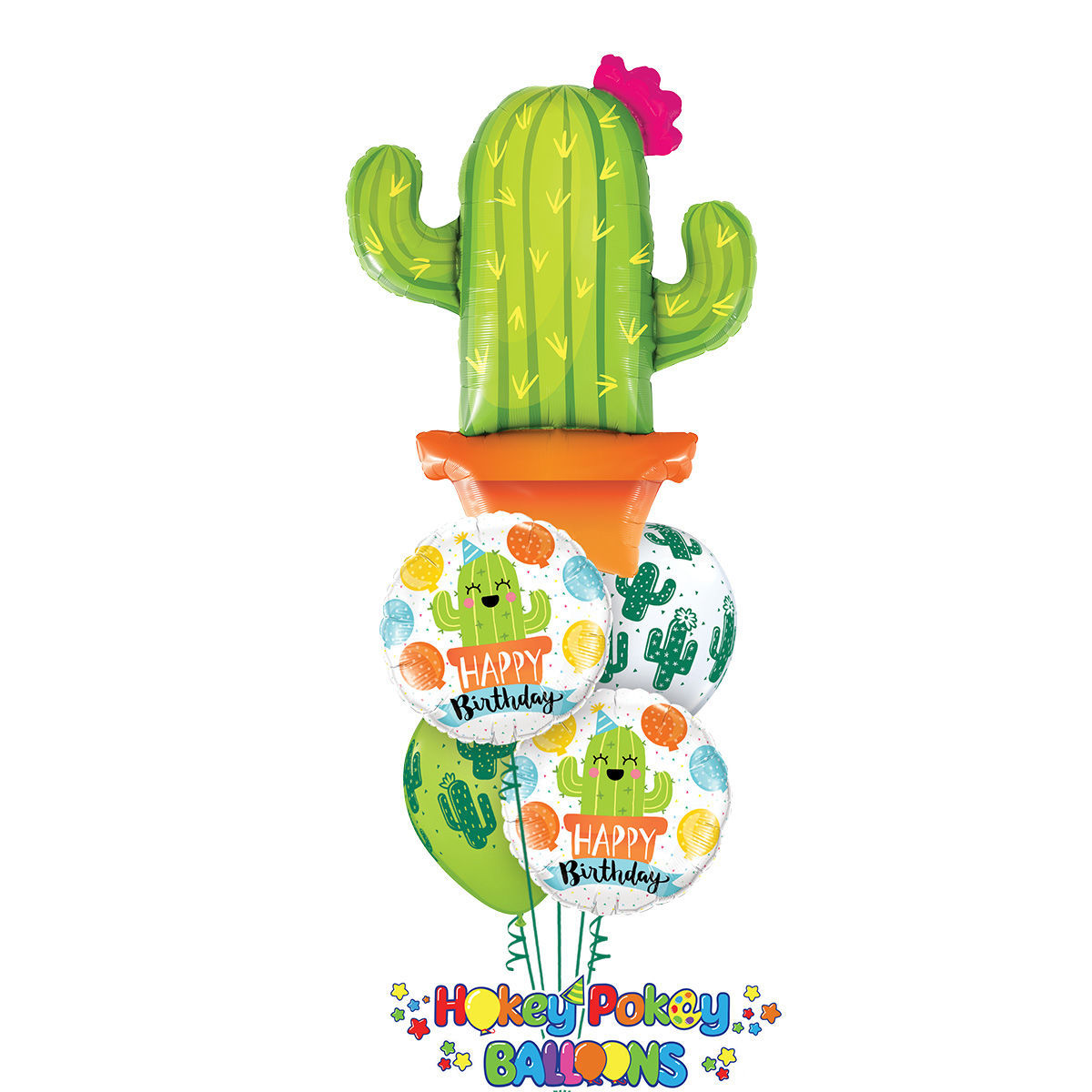 Picture of Birthday Fiesta Balloon Bouquet with Jumbo Cactus