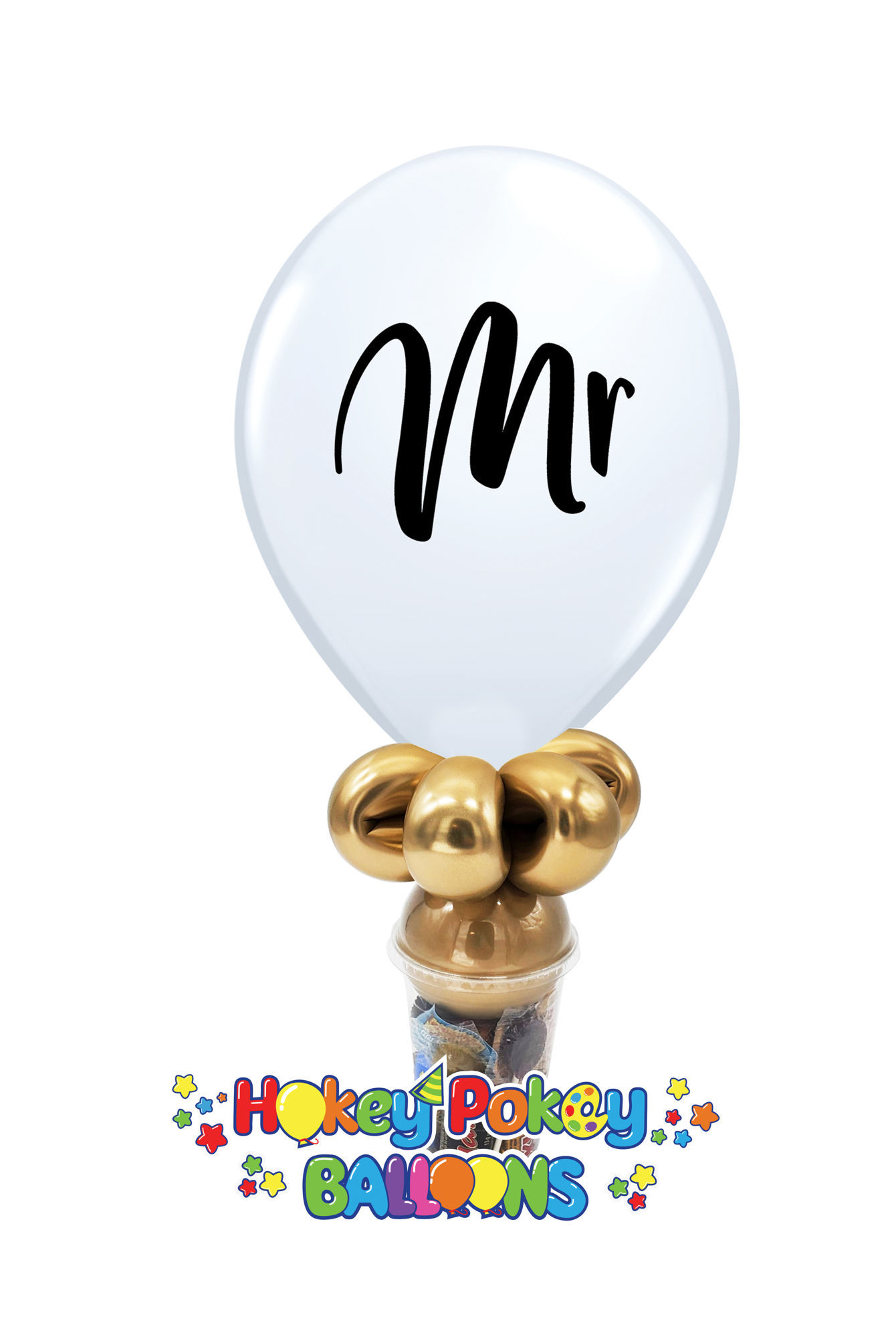 Picture of 11'' Mr. and Mrs. -  Balloon Candy Cup