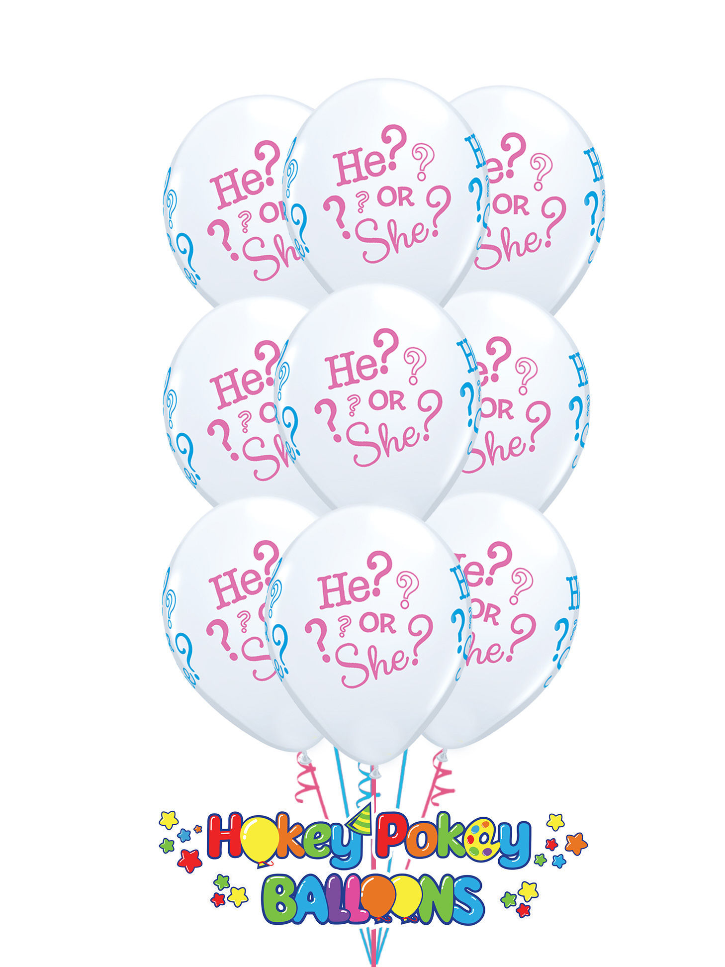 Picture of 11'' He or She?  -  Latex Balloon Bouquet (up to 12 balloons)