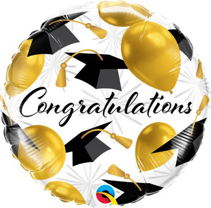 Picture of 18" Congratulations Gold Foil Balloon  (helium-filled)