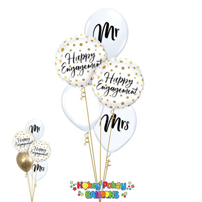 Picture of Happy Couple - Engagement Balloon Bouquet of 5