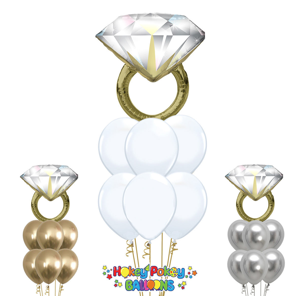 Picture of Classic Balloon Bouquet with Diamond Ring