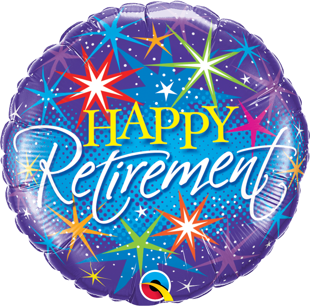 Picture of 18" Retirement Colorful Bursts Foil Balloon  (helium-filled)
