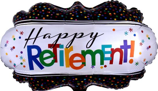 Picture of 27" Happy Retirement Foil Jumbo Balloon  (helium-filled)