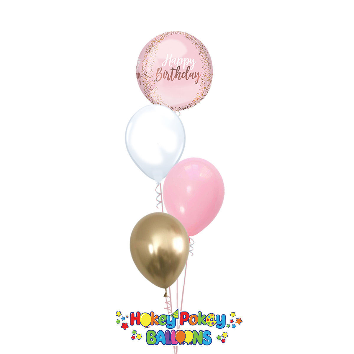 Picture of Blush Birthday  - Balloon Bouquet of 4