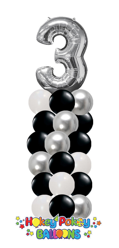 Picture of Classic Balloon Column (up to 4 colors) with Foil Number
