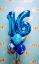 Picture of 11'' Blue Birthday Sparkle Balloon Bouquet  with 2 foil Numbers