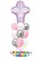 Picture of God Bless You with Pink Cross Balloon Bouquet of 10
