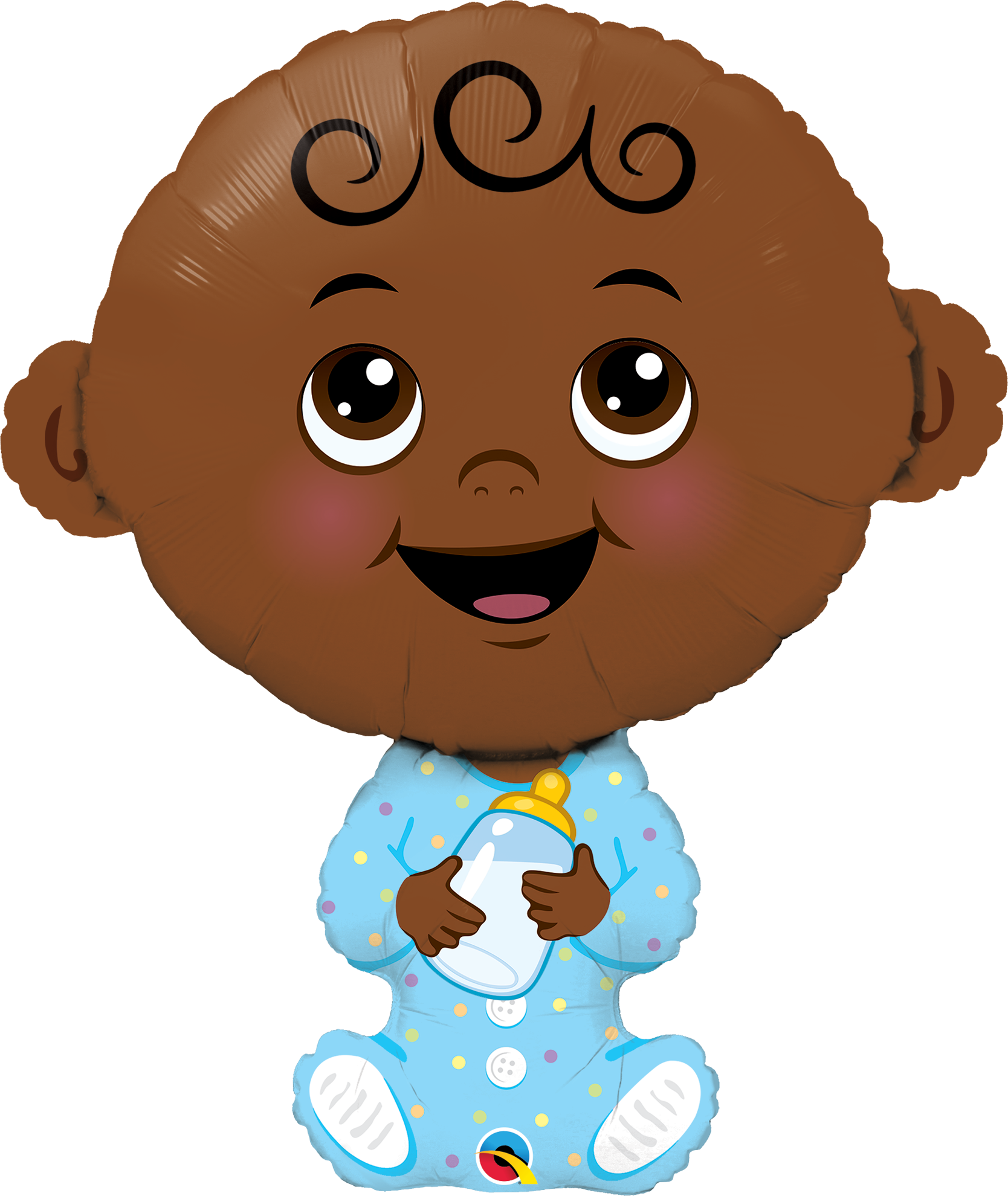 Picture of 38" Baby Boy ( Dark Skin Tone ) Foil Balloon  (helium-filled)