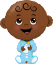 Picture of 38" Baby Boy ( Dark Skin Tone ) Foil Balloon  (helium-filled)
