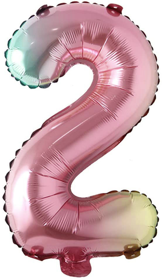Picture of 16" Foil Balloon -  Rainbow Number 2 (air-filled)